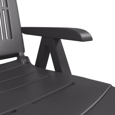 vidaXL Ξαπλώστρα Ανθρακί Πλαστική 60x114x110cm 1 τεμ.