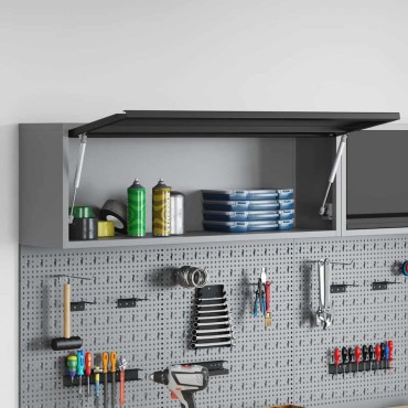 vidaXL Ντουλάπα εργαλείων Μαύρο και Γκρι 100 x 25 x 35 εκ.