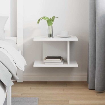 vidaXL Κομοδίνο Λευκό 40x30x25cm Επεξεργασμένο Ξύλο 1 τεμ.