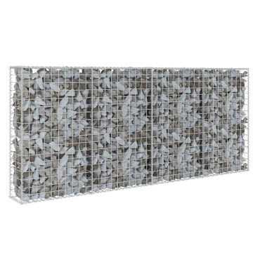 vidaXL Συρματοκιβώτιο Τοίχος 200x20x85cm Γαλβαν. Ατσάλι + Καλύμματα