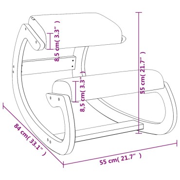 vidaXL Καρέκλα Γονάτων Κρεμ 55x84x55cm από Κόντρα Πλακέ Σημύδας 1 τεμ.