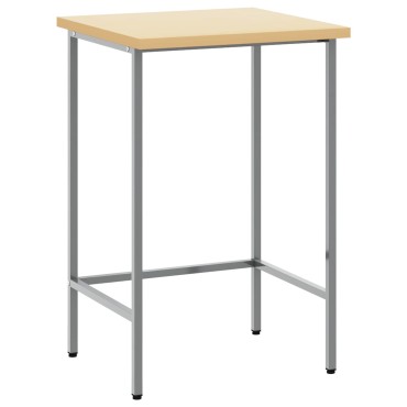 vidaXL Γωνιακό τραπέζι Γκρι 55 x 55 x 85 cm Χάλυβας και Μηχανικά Ξύλα