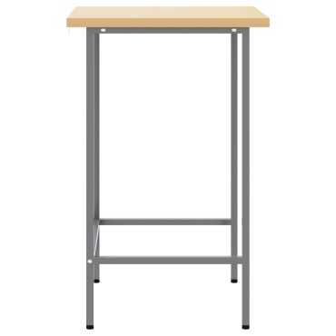vidaXL Γωνιακό τραπέζι Γκρι 55 x 55 x 85 cm Χάλυβας και Μηχανικά Ξύλα