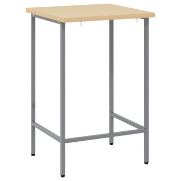 vidaXL Γωνιακό τραπέζι Γκρι 55 x 55 x 85 cm Χάλυβας και Μηχανικά Ξύλα