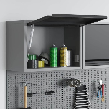 vidaXL Ντουλάπα εργαλείων Μαύρο και Γκρι 50 x 25 x 35 εκ.