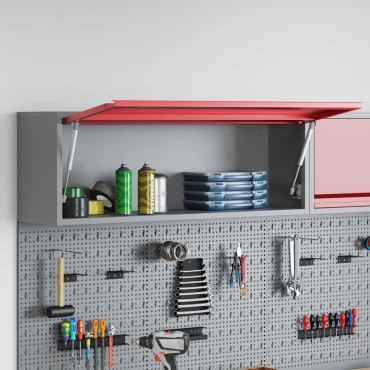 vidaXL Ντουλάπα εργαλείων Κόκκινο και Γκρι 100 x 25 x 35 εκ.