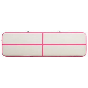 vidaXL Στρώμα Ενόργανης Φουσκωτό Ροζ 600 x 100 x 15 εκ. PVC με Τρόμπα