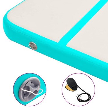 vidaXL Στρώμα Ενόργανης Φουσκωτό Πράσινο 500x100x20 εκ. PVC με Τρόμπα