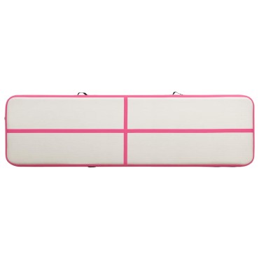 vidaXL Στρώμα Ενόργανης Φουσκωτό Ροζ 600 x 100 x 20 εκ. PVC με Τρόμπα