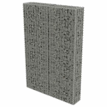 vidaXL Συρματοκιβώτιο Τοίχος 100x20x150cm Γαλβαν.Χάλυβας + Καλύμματα