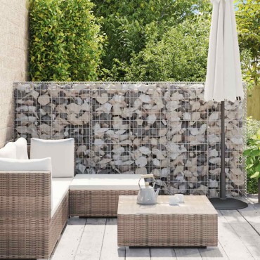 vidaXL Συρματοκιβώτιο Τοίχος 100x20x150cm Γαλβαν.Χάλυβας + Καλύμματα