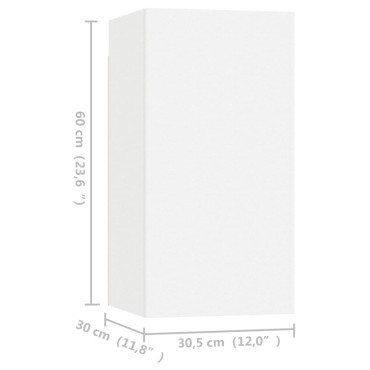 vidaXL Έπιπλα Τηλεόρασης 4 τεμ. Λευκά 30,5x30x60cm Επεξ. Ξύλο