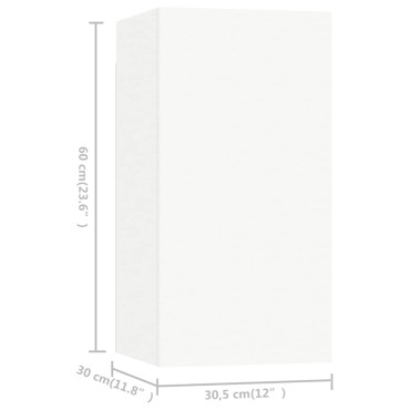 vidaXL Έπιπλα Τηλεόρασης 7 τεμ. Λευκά 30,5x30x60cm Επεξ. Ξύλο