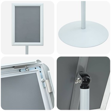 vidaXL Πόδι αφίσας Ασημί 33 x 33 x 126 εκ PVC και Ατσάλι