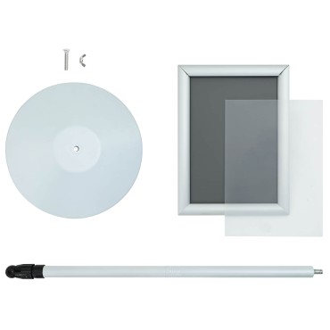 vidaXL Πόδι αφίσας Ασημί 33 x 33 x 123 εκ PVC και Ατσάλι