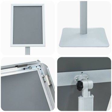 vidaXL Πόδι αφίσας Ασημί 32 x 27 x 119 εκ Σιδηρούν χυτοσίδηρο