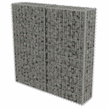 vidaXL Συρματοκιβώτιο Τοίχος 100x20x100cm Γαλβαν.Χάλυβας + Καλύμματα