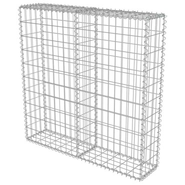 vidaXL Συρματοκιβώτιο Τοίχος 100x20x100cm Γαλβαν.Χάλυβας + Καλύμματα