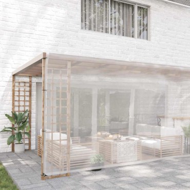 vidaXL Σαφής μουσαμάς με οπές 6x6 m πολυαιθυλένιο