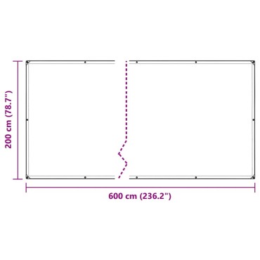 vidaXL Κάλυμμα φυτών με οπές 2x6 m PVC