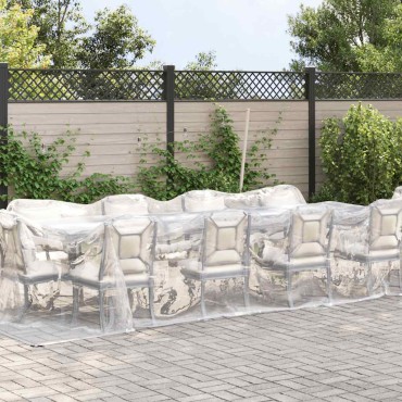 vidaXL Σαφής μουσαμάς με οπές 3x12 m πολυαιθυλένιο