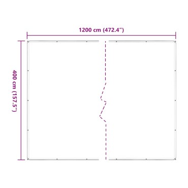 vidaXL Σαφής μουσαμάς με οπές 4x12 m Πολυαιθυλένιο
