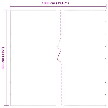 vidaXL Σαφής μουσαμάς με οπές 8x10 m πολυαιθυλένιο