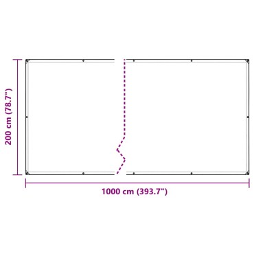 vidaXL Σαφής μουσαμάς με οπές 2x10 m PVC