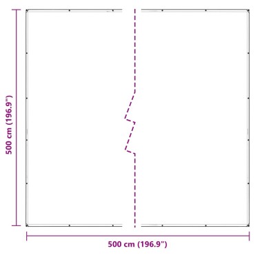 vidaXL Σαφής μουσαμάς με οπές 5x5 m PVC