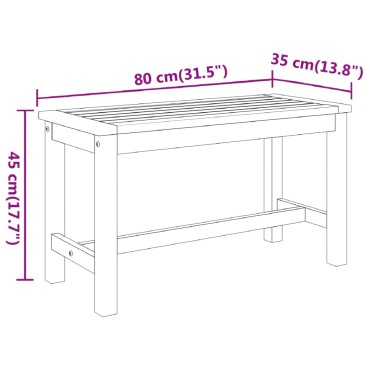 vidaXL Παγκάκι Κήπου 80x35x45cm από Μασίφ Ξύλο Ακακίας 1 τεμ.