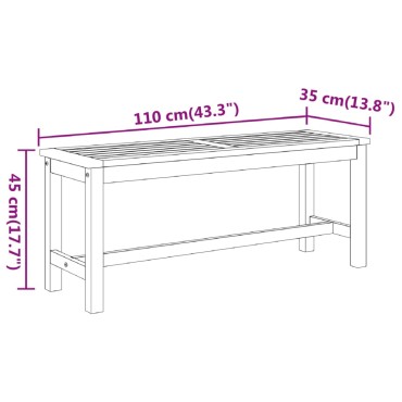 vidaXL Παγκάκι Κήπου 110x35x45cm από Μασίφ Ξύλο Ακακίας 1 τεμ.