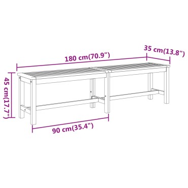 vidaXL Παγκάκι Κήπου 180x35x45cm από Μασίφ Ξύλο Ακακίας 1 τεμ.