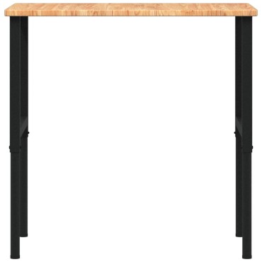 vidaXL Πάγκος Εργασίας Ορθογώνιος 100x60x(71,5-98) εκ Μασίφ Ξύλο Δρυός