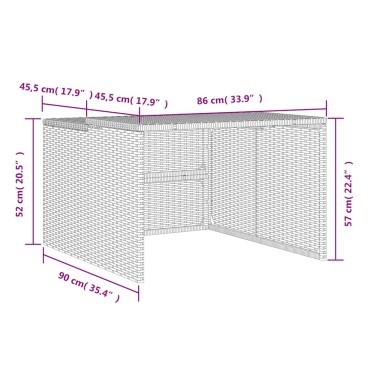 vidaXL Σκέπαστρο για Χλοοκοπτ. Ρομπότ Μαύρο 86x90x52/57 εκ Συνθ. Ρατάν