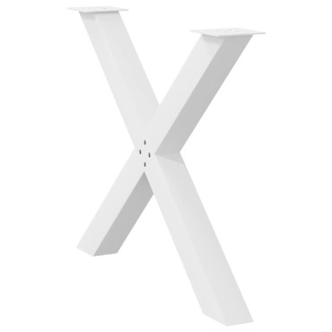 vidaXL Πόδια Τραπεζαρίας σε Σχήμα Χ, 2 τεμ. Λευκά 90x(72-73)cm Ατσάλι
