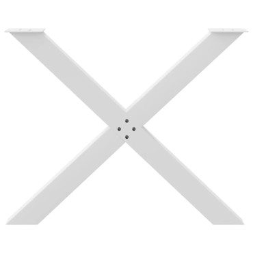vidaXL Πόδια Τραπεζαρίας σε Σχήμα Χ, 2 τεμ. Λευκά 90x(72-73)cm Ατσάλι