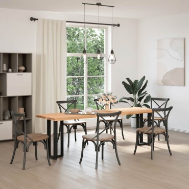 vidaXL Πόδια Κονσόλας σε Σχήμα Τ, 2 τεμ. Μαύρο 38x25x(72-73)cm Ατσάλι