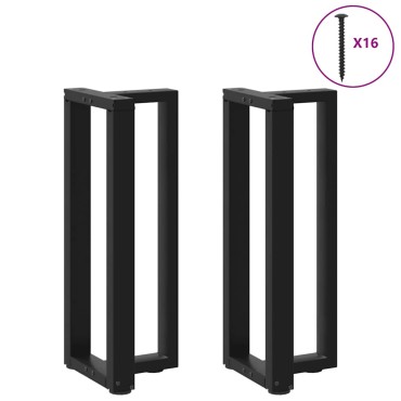 vidaXL Πόδια Κονσόλας σε Σχήμα Τ, 2 τεμ. Μαύρο 38x25x(72-73)cm Ατσάλι
