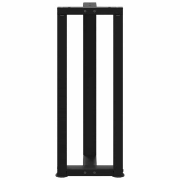 vidaXL Πόδια Κονσόλας σε Σχήμα Τ, 2 τεμ. Μαύρο 38x25x(72-73)cm Ατσάλι