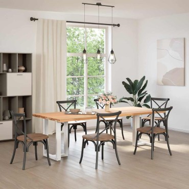 vidaXL Πόδια Τραπεζαρίας σε Σχήμα Τ, 2 τεμ. Λευκά 60x35x(72-73)cm Ατσάλι
