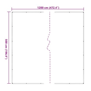 vidaXL Σαφής μουσαμάς με οπές 5x12 m Πολυαιθυλένιο
