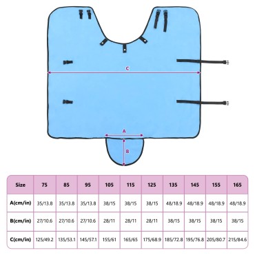 vidaXL Σαμάρι Ίππου Σκούρο Aqua 75 cm Πολυεστερική Φλις