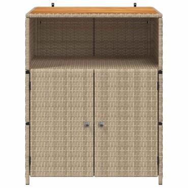vidaXL Ντουλαπιού Μπεζ 70x50x87cm Πολυεστέρας και Ρόλυ Ράττεν 1 τεμ.