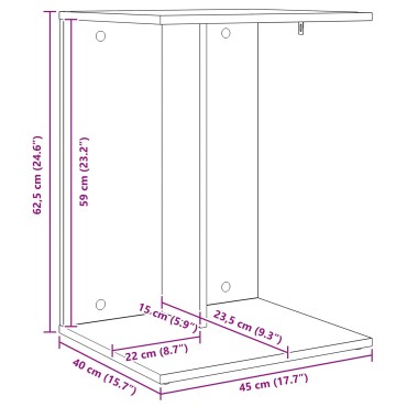 vidaXL Τραπεζάκι Πλευράς Λευκό 45x40x62,5cm Επεξεργασμένο Ξύλο 1 τεμ.