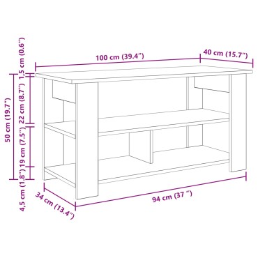 vidaXL Βάση τηλεόρασης Γκρίζο Σονομα 100x40x50cm