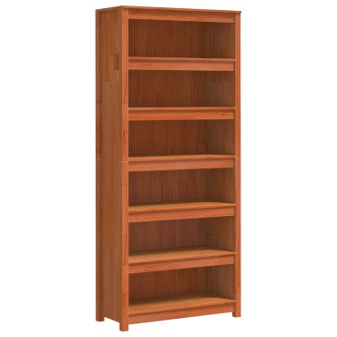 vidaXL Βιβλιοθήκη Κερωτό καφέ 80x35x183cm Στερεά ξυλεία πεύκου 1 τεμ.