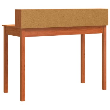 vidaXL Γραφείο με ράφι Κερωτό καφέ 110x50x93cm Στερεό ξύλο πεύκου 1 τεμ.