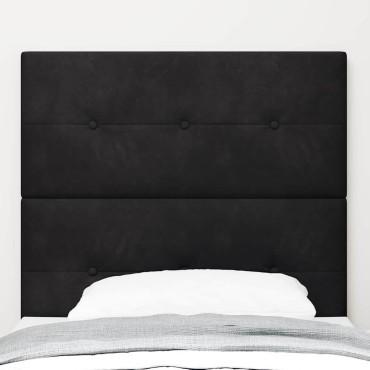 vidaXL Κεφαλάρι Μαύρο Βελούδο 90x7x128cm 1 τεμ.
