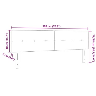 vidaXL Κεφαλάρι Μαύρο Βελούδο 180x7x88cm 1 τεμ.