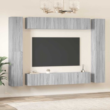 vidaXL Σετ Επίπλων Τηλεόρασης 10 τεμ. Γκρι Sonoma Επεξεργασμένο Ξύλο